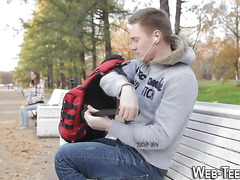 Petite babe gets fingered