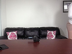 Hot brunette, Natana is doing great during a porn video casting, especially during a fuck session