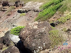 Sexy babe gave a footjob to a stranger and a blowjob to some other guy, for free