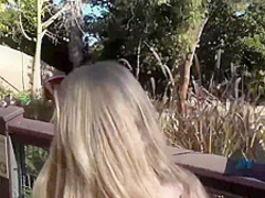 Charming blonde babe is horny and needs someone to fuck her dirty brains out, until she cums