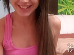 This Skinny Brunette Teen Loves a Fat Dick