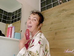 AuntJudys - Esmerelda Morning Bathroom Dildo Play