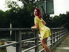 Elin Flame Teasing On The Bridge - Metart