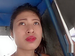 Asian teen whore loves sucking a wet white fat cock