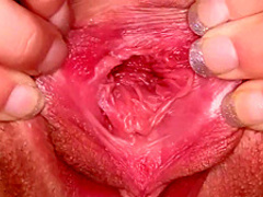 Hot Redhead Spreads Her Pink!!
