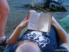 brunette on beach anal