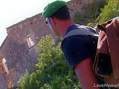 Soldier Gets Surprised By Sexy Minx In Leather