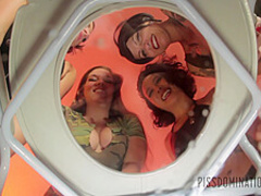 Piss Domination - Femdom communal piss slave humiliatio