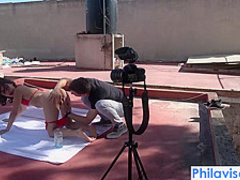 Rooftop bj with tiny latina Ferr Lima