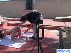 Rooftop bj with tiny latina Ferr Lima