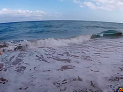 apolonia follando en una playa with Apolonia Lapiedra