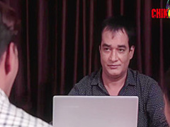 Horny man is fucking his slutty employee, every once in a while, because her pussy feels good