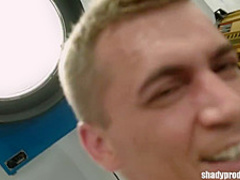 Tattooed blonde slut, Daisy Stone likes to wear erotic stockings while getting fucked on the couch