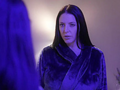 Angela White and Skye Blue are making love with each other, every once in a while