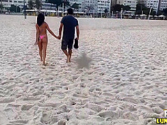 Sweet chick met a handsome guy on the beach and ended up having sex with him