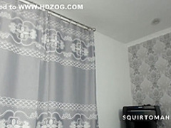 FULL GLASS of MILK SQUIRTING from Big Natural Tits