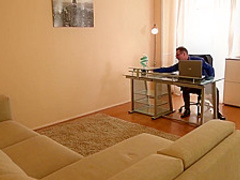 Hot Blonde Fuck Boss And Delivery Guy Threesome