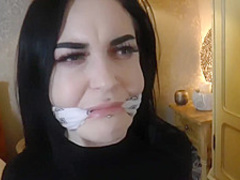 Dark Haired Babe, Nikita Got Tied Up Tight, And Gagged, Because It Excites Her A Lot