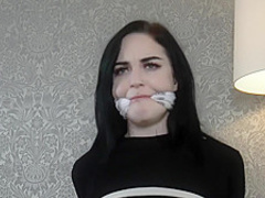 Dark Haired Babe, Nikita Got Tied Up Tight, And Gagged, Because It Excites Her A Lot
