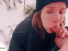 Student Outside Blowjob Cock And Doggystyle Sex In The Forest