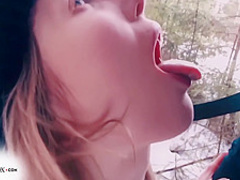Student Outside Blowjob Cock And Doggystyle Sex In The Forest