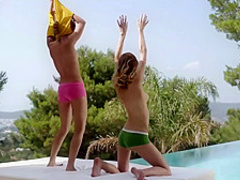 Two Teens Enjoying A Beautiful Day By The Pool Anal