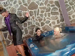 Beautiful Lesbians Are Eating Each Others Pussy In The Hot Tub And Enjoying It A Lot