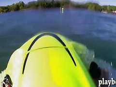 Big boobs babes enjoyed water activities and body massage