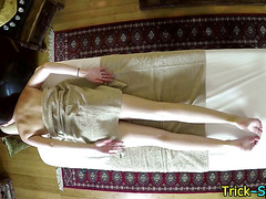 Teen massages stepmom