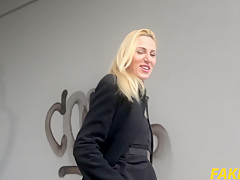 Afina Kisser In Stairwell Orgasms for Russian Blonde