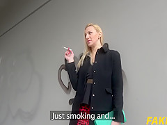 Afina Kisser In Stairwell Orgasms for Russian Blonde