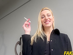 Afina Kisser In Stairwell Orgasms for Russian Blonde